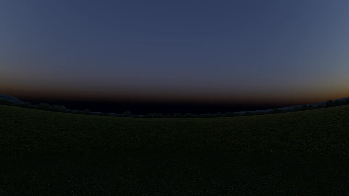The Earth's shadow rising in the east after sunset, drawn by the planetarium