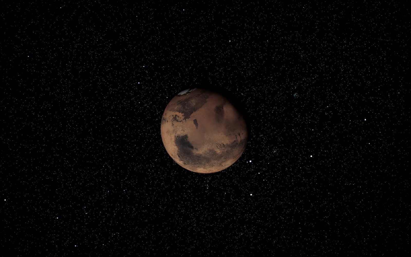 Mars, rendered by the Our Solar System viewer