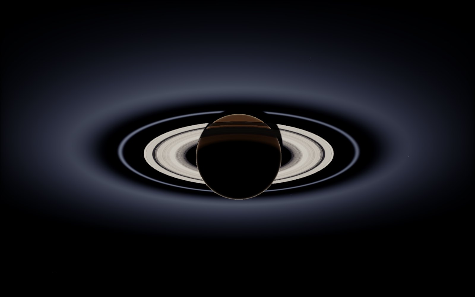 The Day the Earth Smiled recreated live by the Our Solar System 3D viewer from where Cassini was