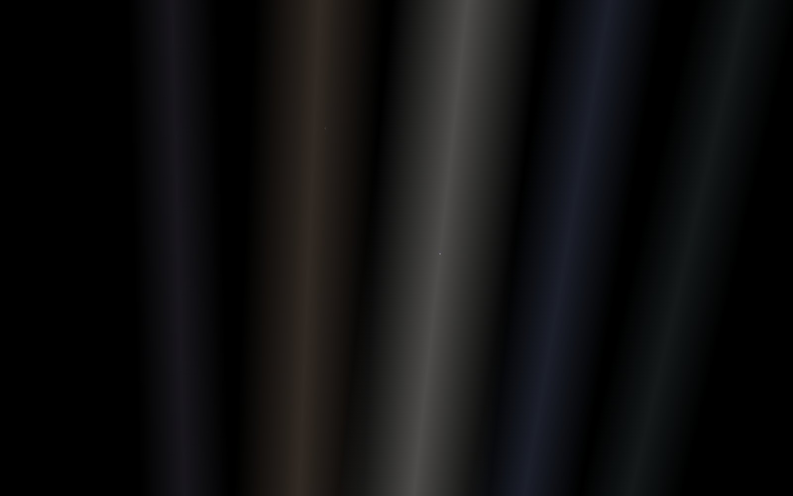 Pale Blue Dot recreated live by the Our Solar System 3D viewer from where Voyager 1 was