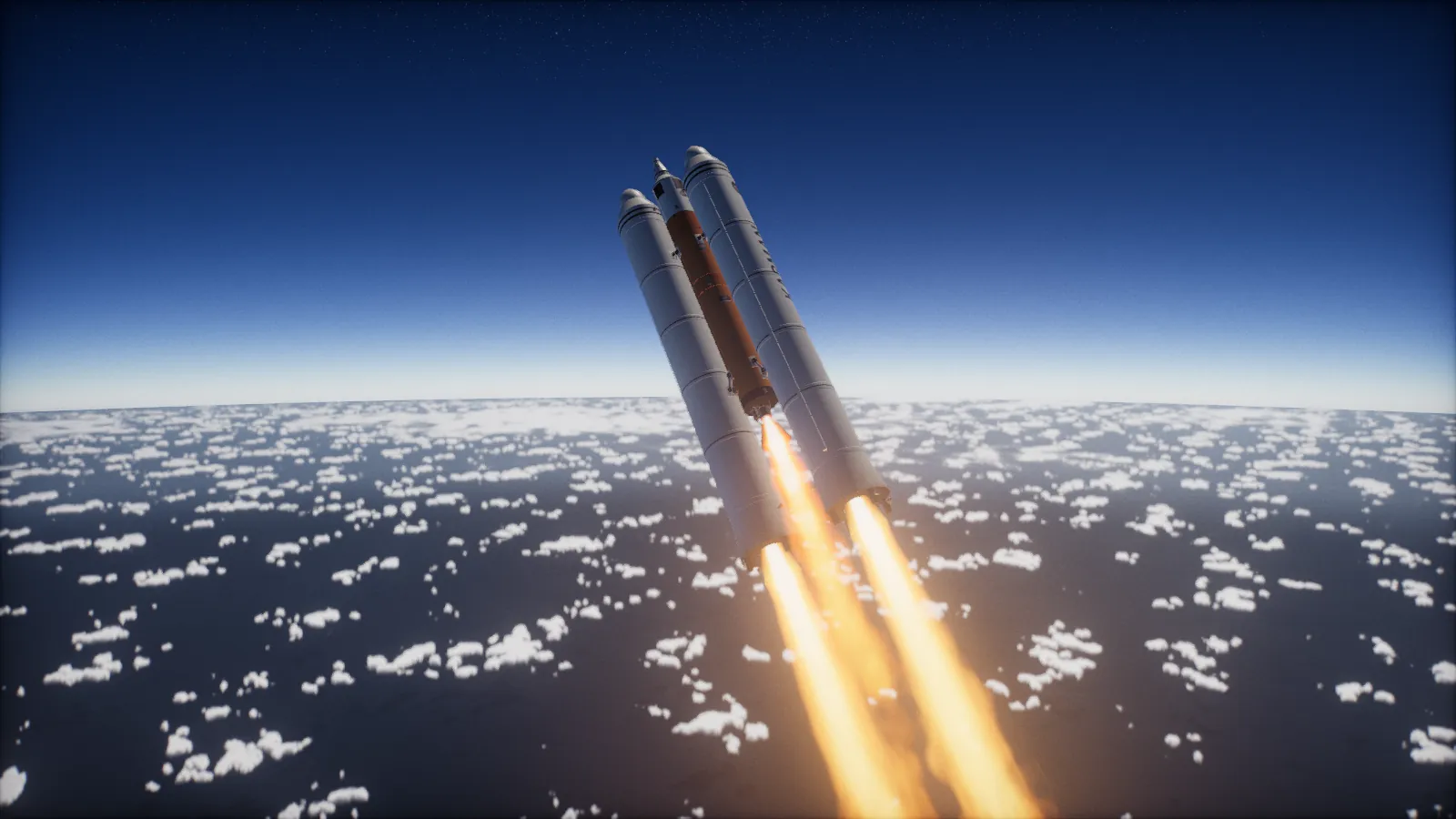 A rocket climbing through 12 km over the Florida coast
