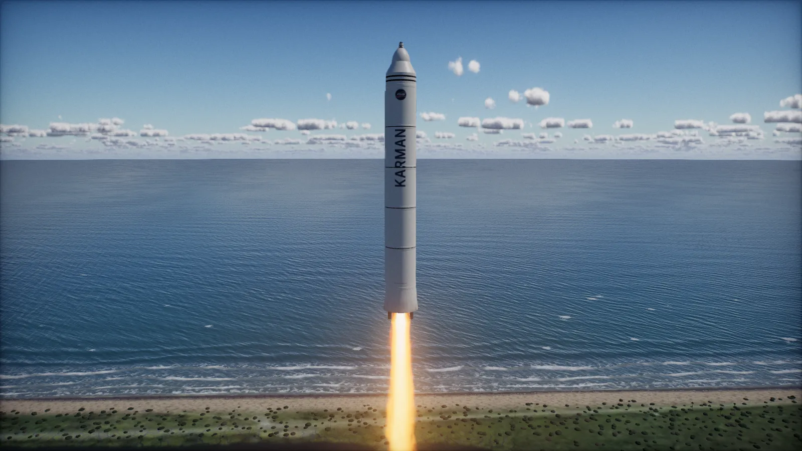A rocket clearing the tower at Cape Canaveral
