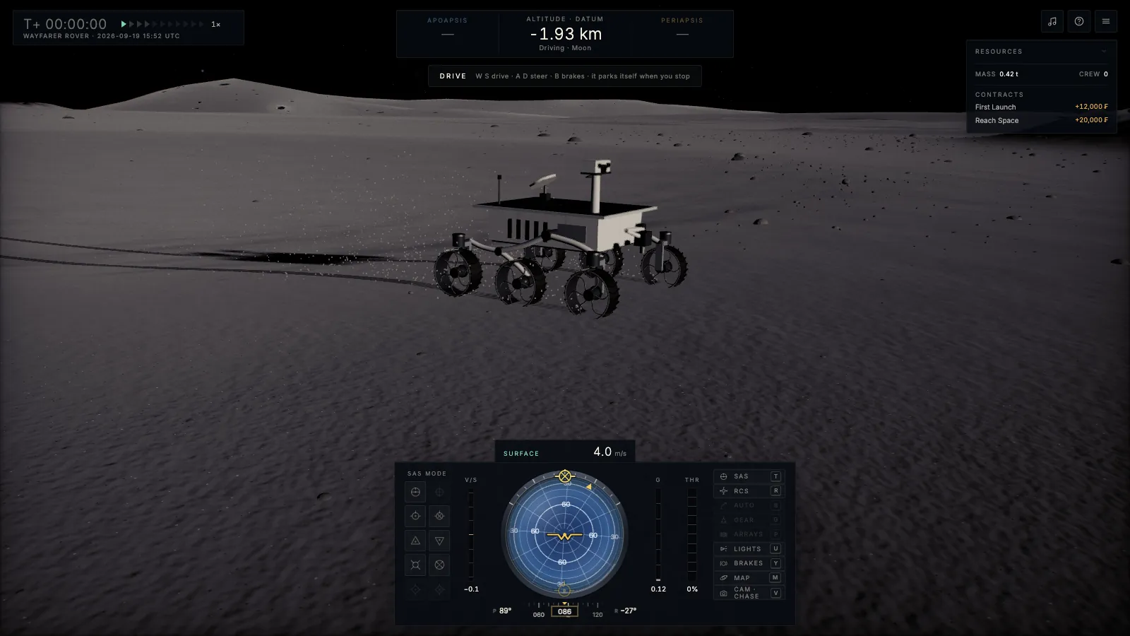 The Prospector rover on the Moon