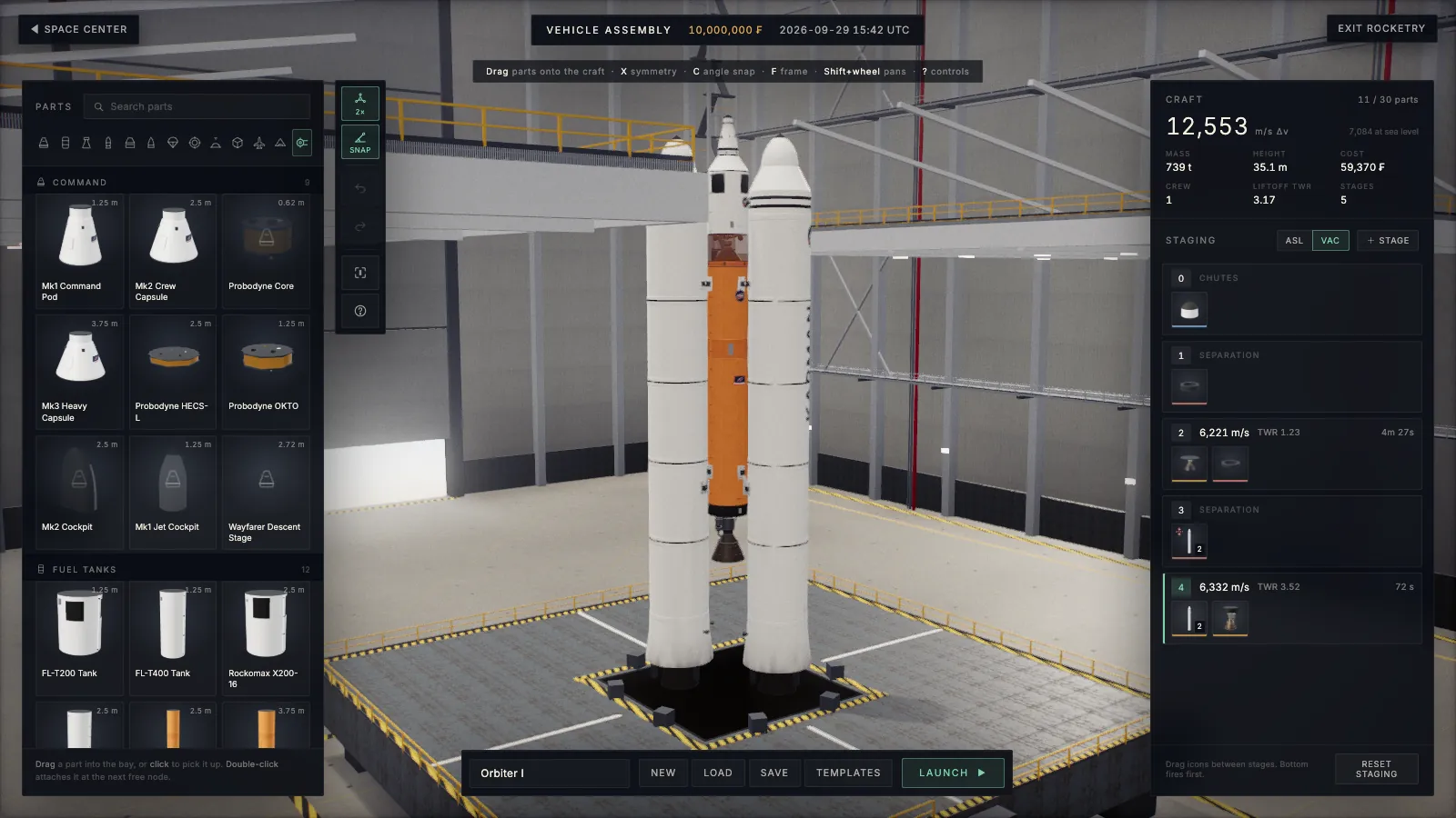 The Vehicle Assembly Building with a rocket on the stand