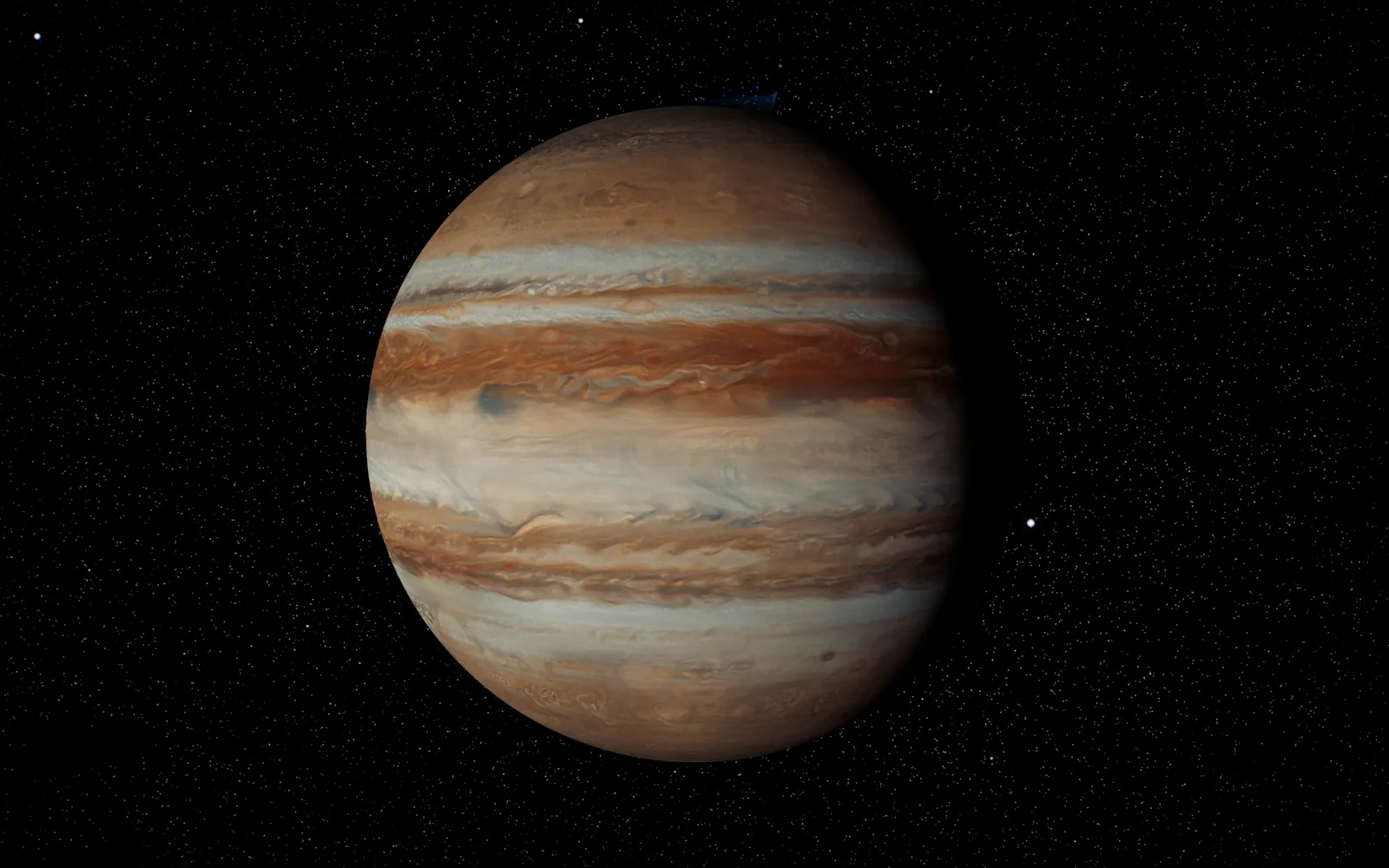 Jupiter's cloud bands from close range