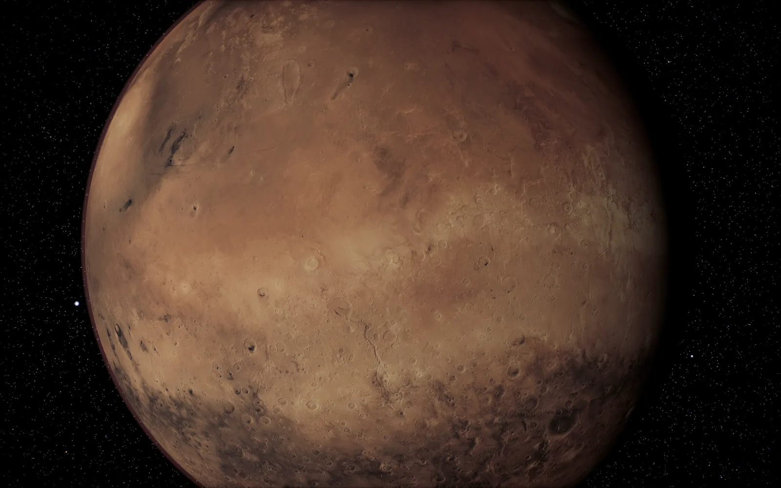 Mars from close range with Valles Marineris across the disc