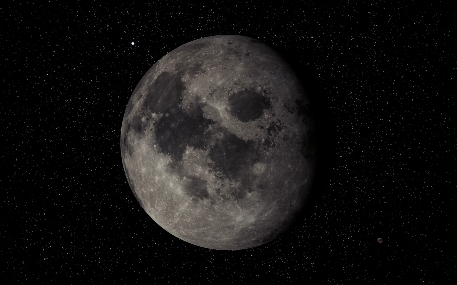 The Moon filling the frame, craters and maria in sharp detail