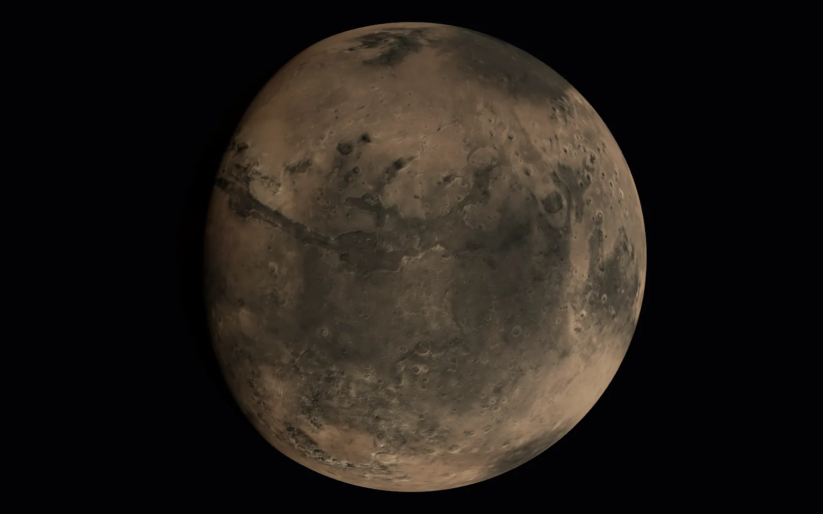 Mars, rendered by the app