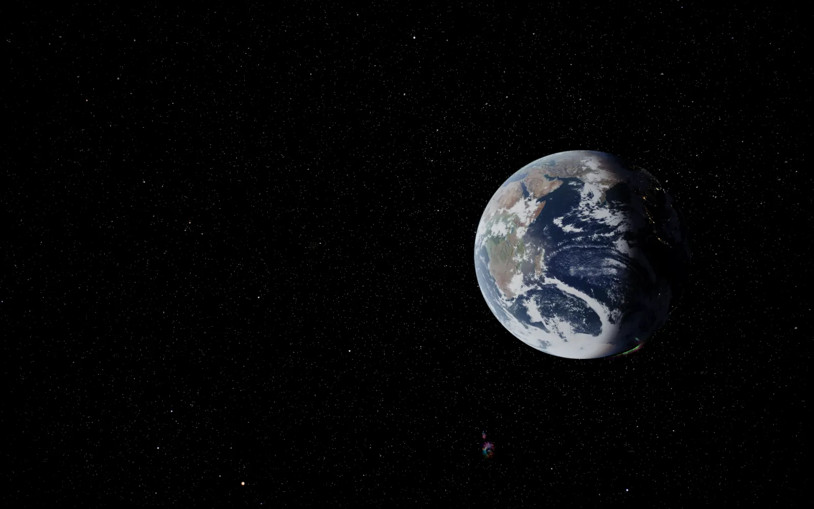 Earth live wallpaper for Mac: Off to the right, at Medium zoom
