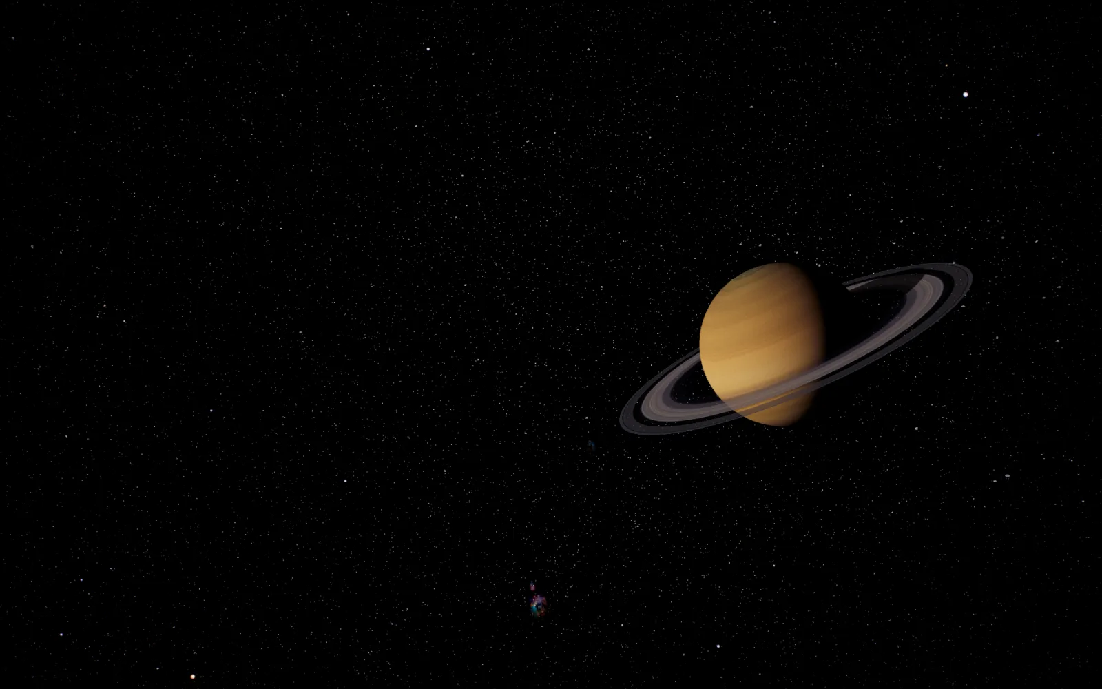 Saturn and its rings off to one side