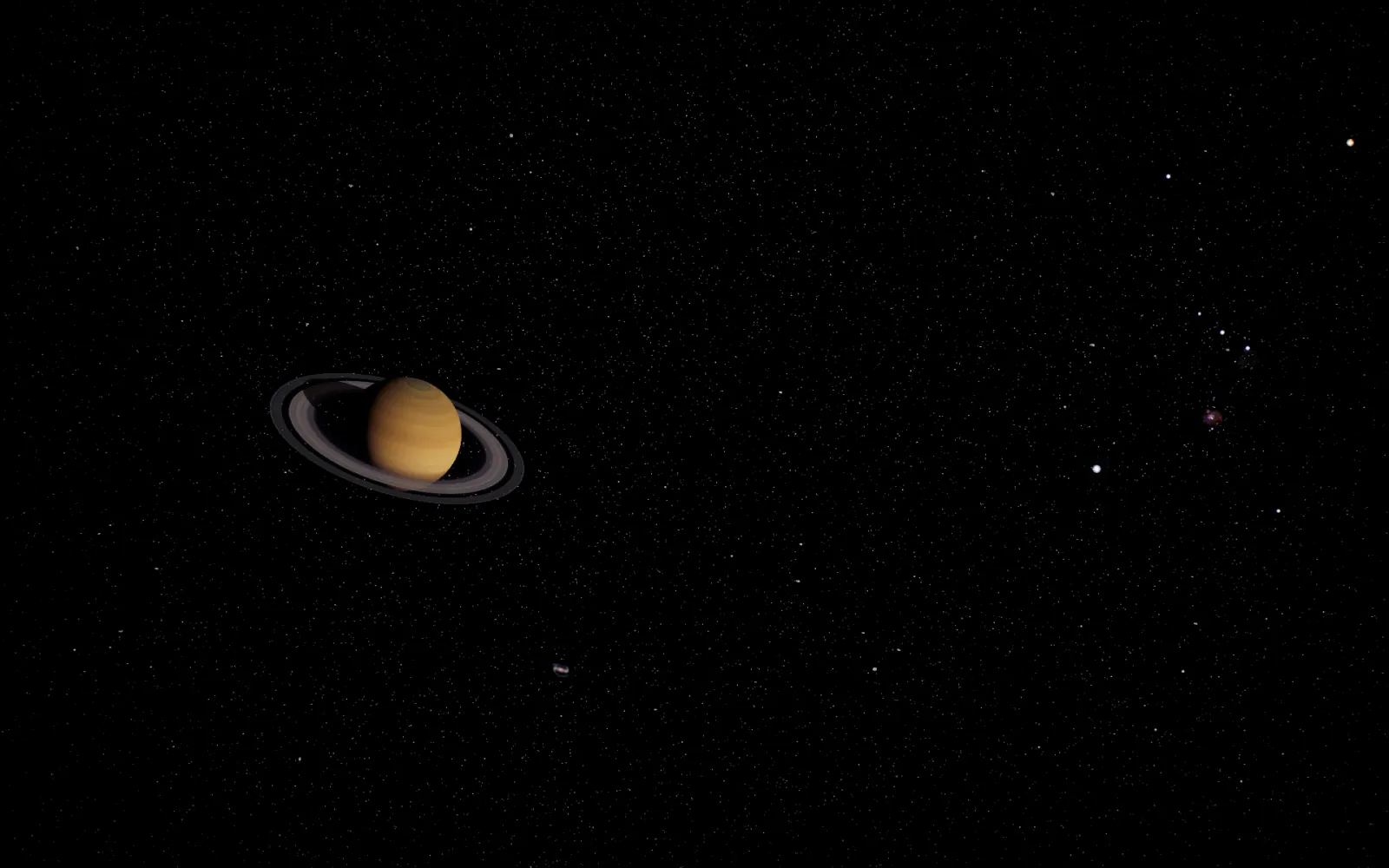 Saturn live wallpaper for Mac: Off to the left, at Far zoom