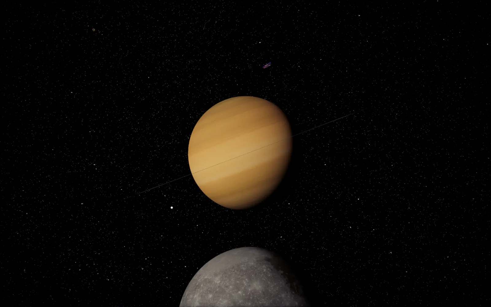 Saturn live wallpaper for Mac: From its moon