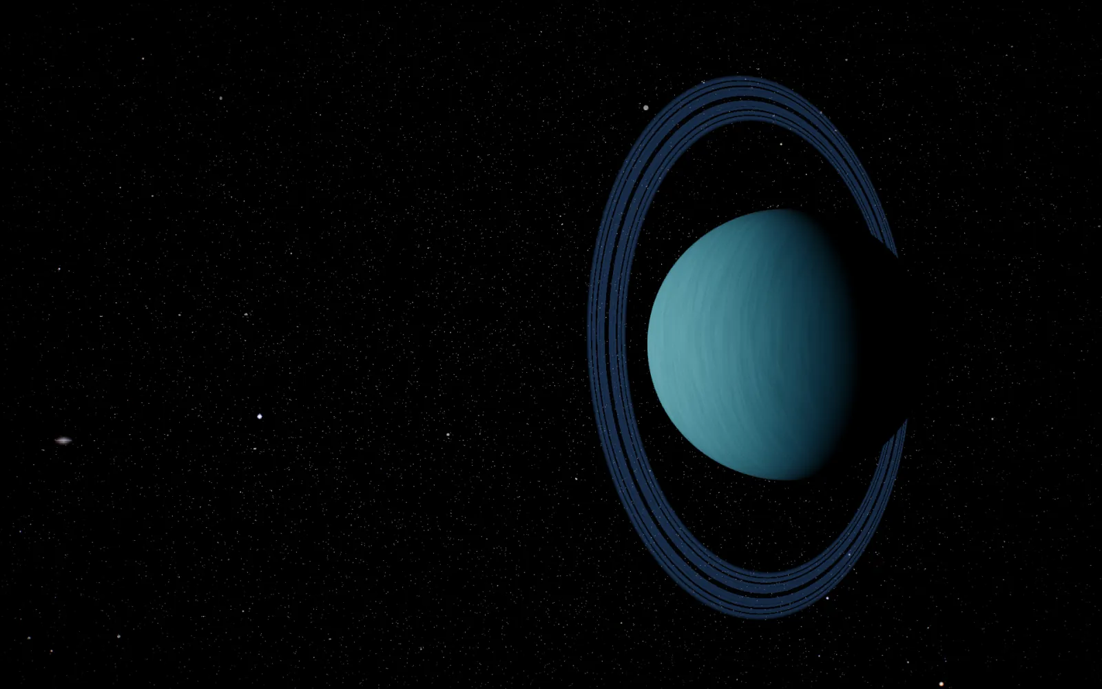 Uranus as a live wallpaper behind the desktop icons